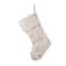 Glitzhome® 21" White Plush with Snowflake Christmas Stocking